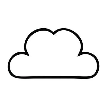 Line drawing cartoon white cloud Illustrazione stock