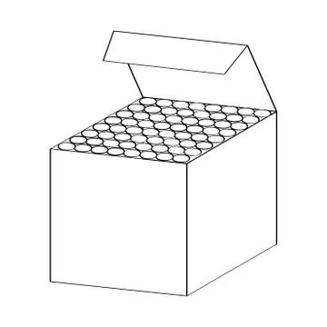 Line Drawing of Chalk Box -Simple line Vector Stock Illustration