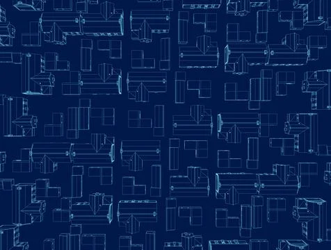 Line Drawing City Scenes. Vector illustration Stock Illustration