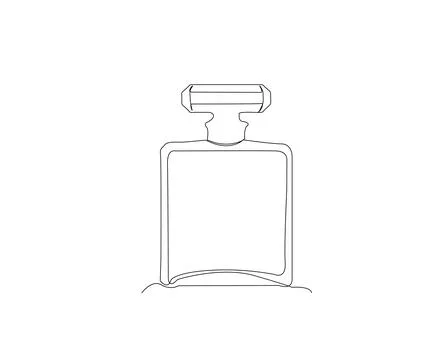 Line drawing of a classic perfume bottle. Stock Illustration