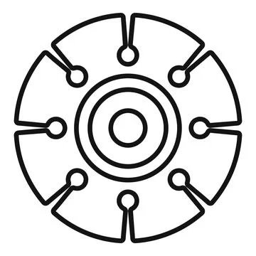 Line drawing of a cutting disc with segments for angle grinder Stock Illustration