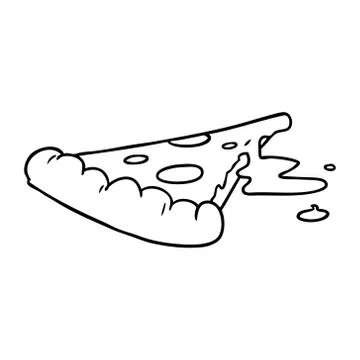 Line drawing doodle of a slice of pizza Illustrazione stock