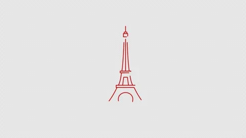Line drawing of the Eiffel tower Stock Footage 333020616