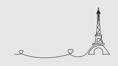 Line drawing of the Eiffel tower Stock Footage 333020912