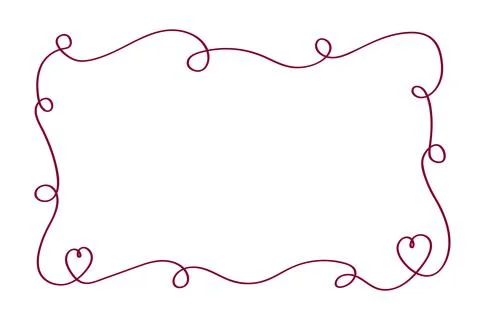 Line drawing hand drawn frame Stock Illustration