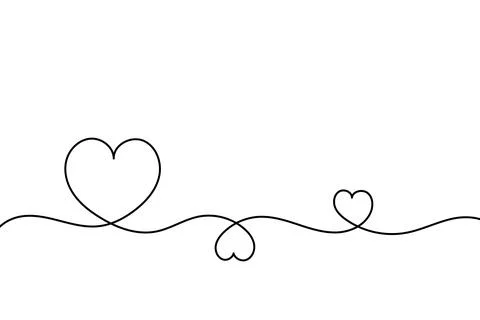 Line drawing of hearts. Stock Illustration