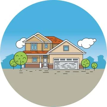 Line drawing of a house Stock Illustration