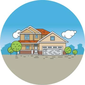 Line drawing of a house Stock Illustration