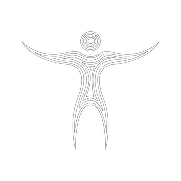 Line drawing of man Stock Illustration