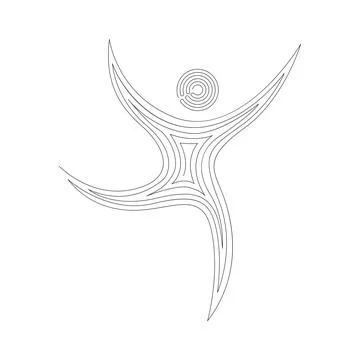 Line drawing of man looking happy. Stock Illustration