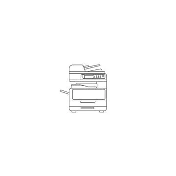 Line drawing of modern office printer with isolated on a white background Illustrazione stock