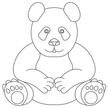 Line drawing. Panda bear symbol. Logo of the panda. Stock Illustration