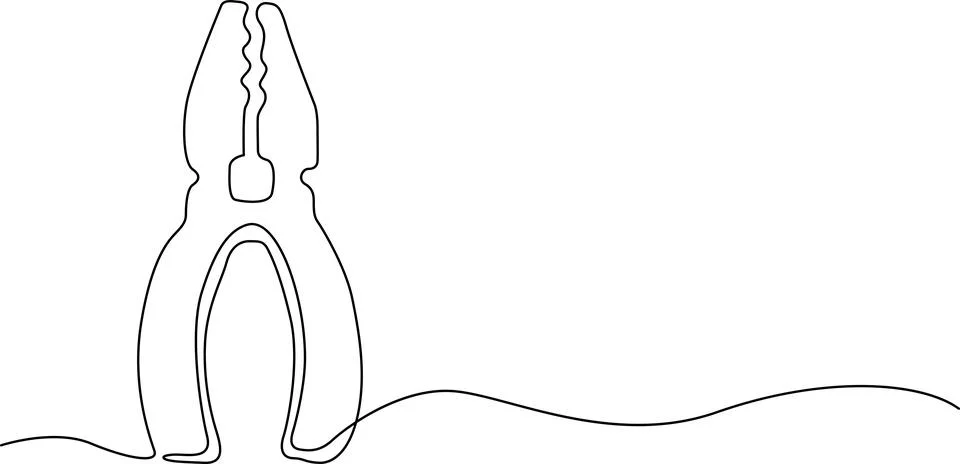 Line drawing of pliers Vector Stock-Illustration