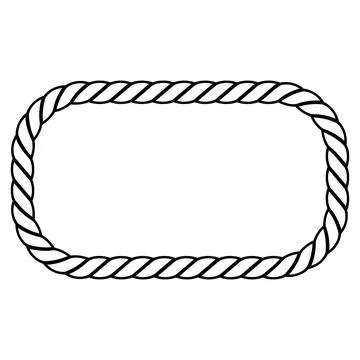 Line drawing of a rectangular frame made from rope Stock Illustration