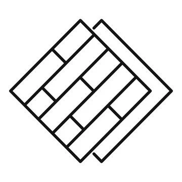 Line drawing of rectangular parquet floor tiles forming a geometric pattern Stock Illustration