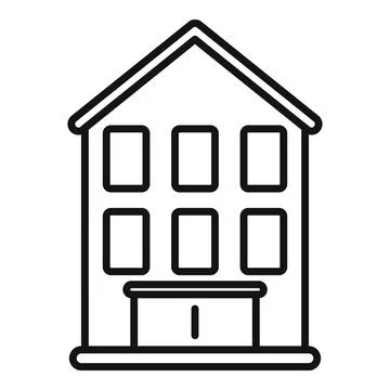 Line drawing representing an apartment building with many windows Ilustración de archivo