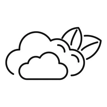 Line drawing representing eco friendly cloud computing, combining cloud symbo Stockillustratie