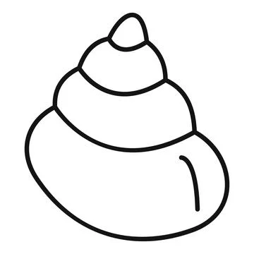 Line drawing of a seashell with bold lines and simple design Illustrazione stock