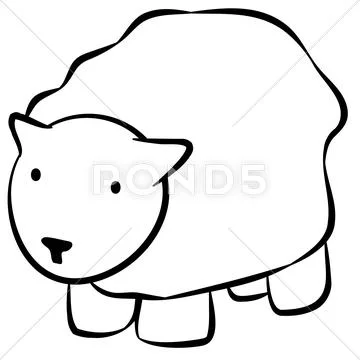 Line Drawing Of Sheep