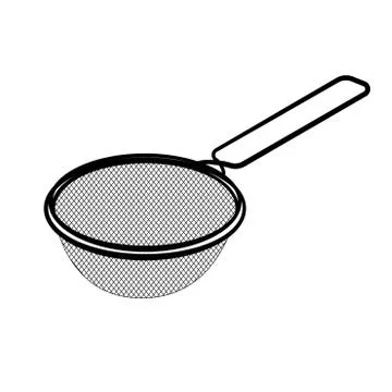 Line Drawing of Sieve -Simple line Vector Stock Illustration