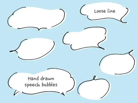 A line drawing speech balloons like a cloud with a wide gap and white paint.. Stock Illustration