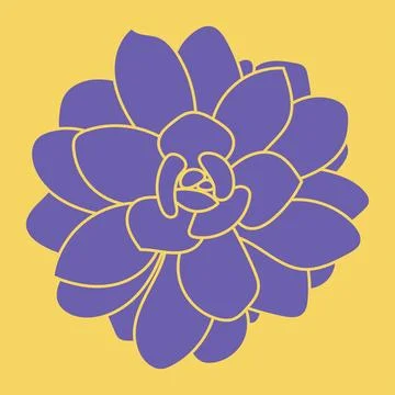 Line drawing succulent. Stroke Vector illustration. Cute Logo. Stock Illustration