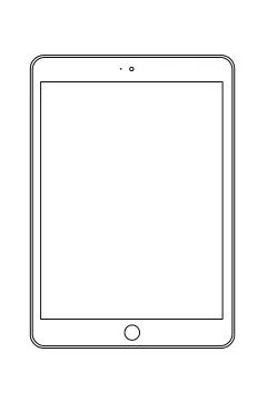 Line drawing of a tablet device. Illustrazione stock