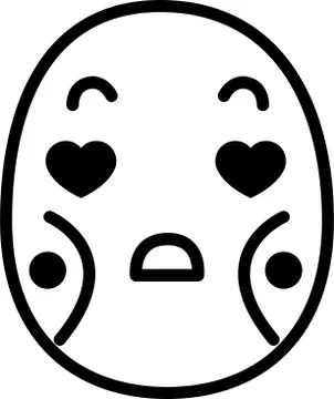 Line drawing of Thin man emoticon icon Stock Illustration