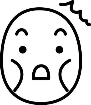 Line drawing of Thin man emoticon icon Stock Illustration