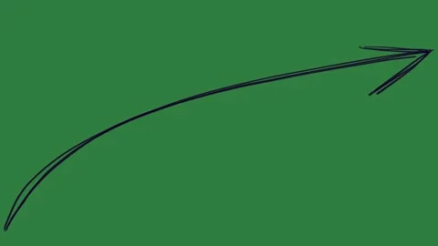 Line drawn black drawing of curved curve an arrow pointing up 스톡 동영상 336971016