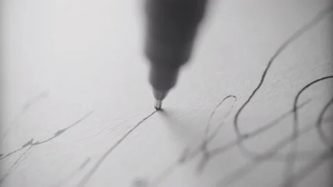 Line drawn on white paper with black ink Stock-Footage 157400139