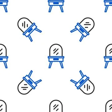Line Dressing table icon isolated seamless pattern on white background. Colorful イラスト素材