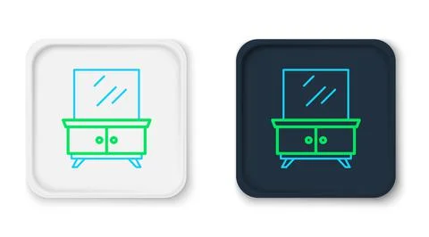 Line Dressing table icon isolated on white background. Colorful outline concept イラスト素材
