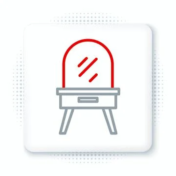 Line Dressing table icon isolated on white background. Colorful outline concept イラスト素材