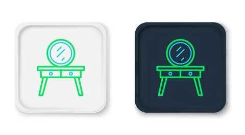 Line Dressing table icon isolated on white background. Colorful outline concept Stock Illustration