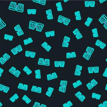 Line Drum icon isolated seamless pattern on black background. Music sign Stock Illustration