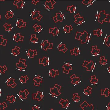 Line Drying clothes icon isolated seamless pattern on black background. Clean Stock Illustration