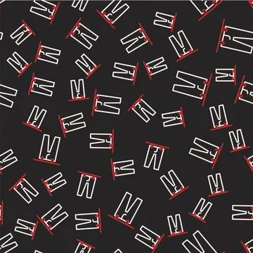 Line Drying clothes icon isolated seamless pattern on black background. Clean Stock Illustration