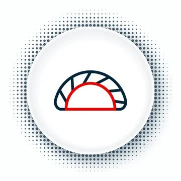 Line Dumpling icon isolated on white background. Traditional chinese dish Stock Illustration