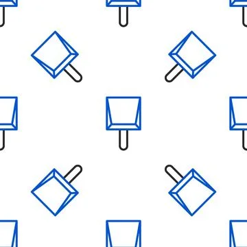 Line Dustpan icon isolated seamless pattern on white background. Cleaning scoop Illustrazione stock