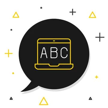 Line E-learning of different foreign languages icon isolated on white background Stock Illustration