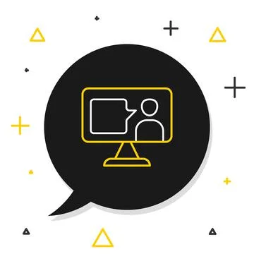 Line E-learning of different foreign languages icon isolated on white background Stock Illustration