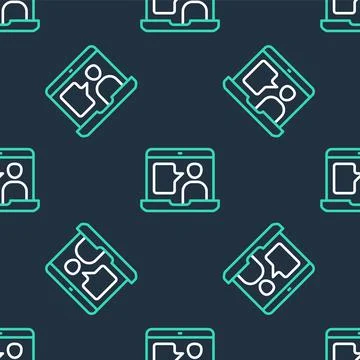 Line E-learning of different foreign languages icon isolated seamless pattern Stock Illustration