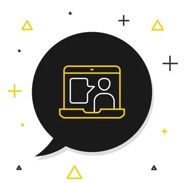 Line E-learning of different foreign languages icon isolated on white background Stock Illustration