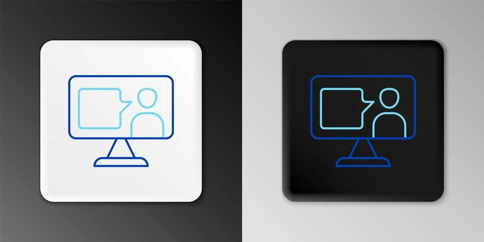 Line E-learning of different foreign languages icon isolated on grey backgr.. Stock Illustration