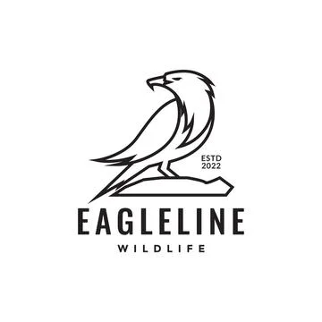 Line eagle focus logo design vector graphic symbol icon illustration creati.. Illustrazione stock