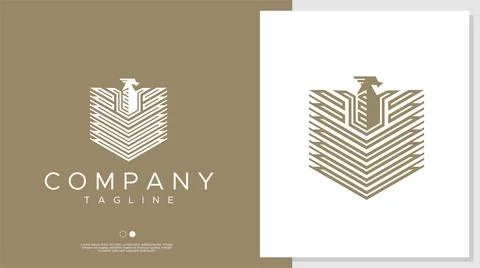 Line eagle logo design template. Luxury eagle bird logo vector. Stock Illustration