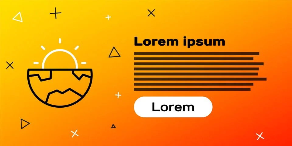 Line Earth core structure crust icon isolated on yellow background. Colorful Illustrazione stock