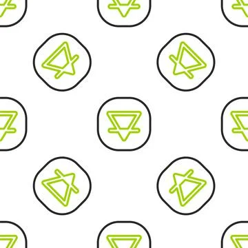 Line Earth element of the symbol alchemy icon isolated seamless pattern on white Illustrazione stock