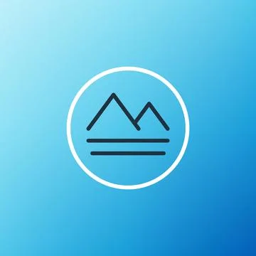 Line Earth element of the symbol alchemy icon isolated on blue background. Basic 스톡 일러스트